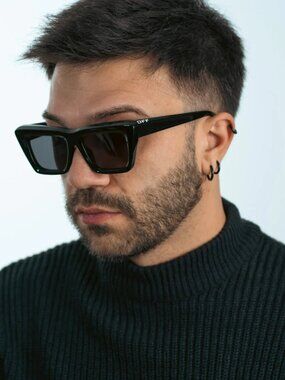 OFF-WHITE OERI13L HAMPTON 1007 SHINY BLACK CAT EYE SUNGLASSES